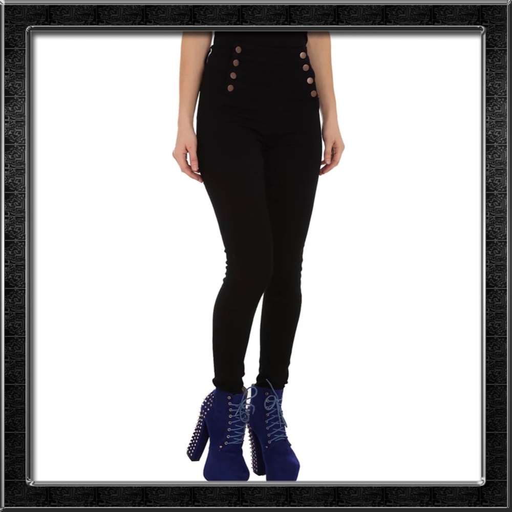 Black Anchor Sailor Pants